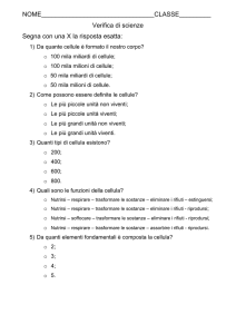 Verifica di Scienze: La Cellula - Test a Risposta Multipla
