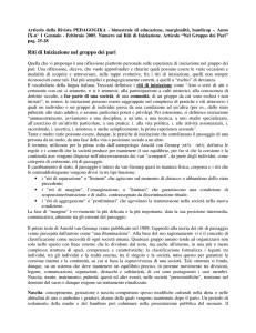Riti di Iniziazione nel gruppo dei pari