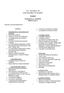 Programma di Scienze IV C 2015-16