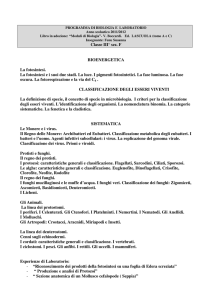 Classe III° sez. F BIOENERGETICA La fotosintesi