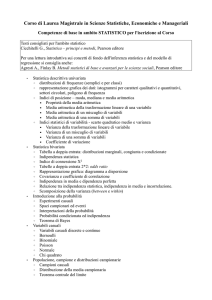 Corso di Laurea Magistrale in Scienze Statistiche, Economiche e