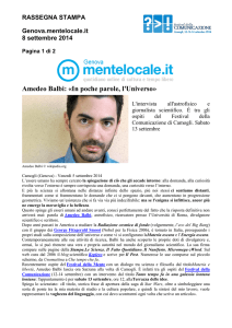 Amedeo Balbi: «In poche parole, l`Universo