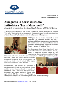 Assegnata la borsa di studio intitolata a “Loris Mancinelli”