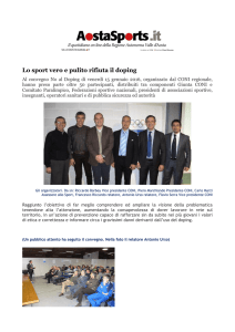 Lo sport vero e pulito rifiuta il doping
