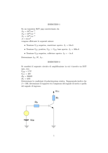 ESERCIZIO 1 Su un transistor BJT pnp caratterizzato da NE