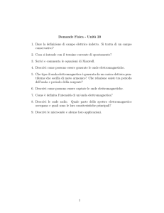 Domande Fisica - Unit`a 20 1. Dare la definizione di campo elettrico