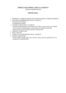 chimica degli alimenti programma