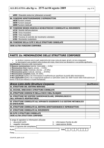 Breve Lista delle Strutture Corporee