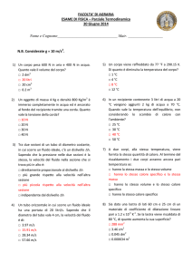 i) In un`esame della VES (velocità di sedimentazione degli