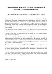 Presentazione del tema del 6° Convegno Internazionale di studi