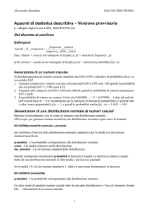Appunti di statistica descrittiva – Versione provvisoria