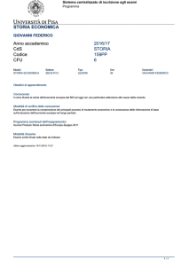STORIA ECONOMICA Anno accademico 2016/17 CdS STORIA