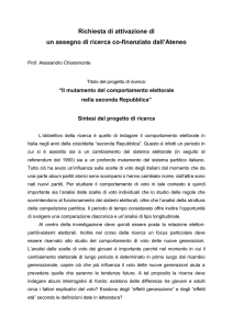 Progetto di ricerca - Università degli Studi di Firenze