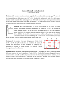 Esame di Fisica II con Laboratorio 20 Novembre 2014
