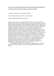 Il costo e le conseguenza delle fratture del femore prossimale che