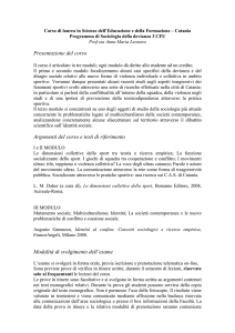 Sociologia della devianza - Facoltà di Scienze della Formazione