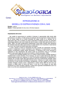 INTRODUZIONE AI MODELLI DI SOPRAVVIVENZA CON IL SAS