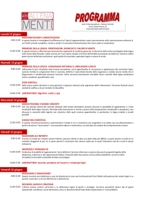 Lunedì 12 giugno Martedì 13 giugno Mercoledì 14 giugno