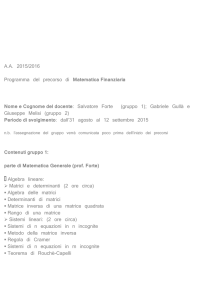 Matematica Finanziaria - Dipartimento di Economia e Finanza