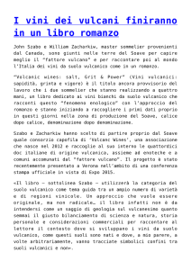 I vini dei vulcani finiranno in un libro romanzo
