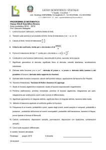 programma di matematica per la classe vd