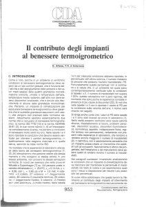 II contributo degli impianti al benessere termoigrometrico