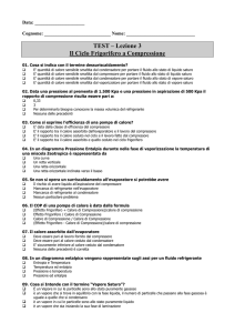 TEST – Lezione 3 Il Ciclo Frigorifero a Compressione