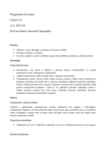 Programma di Latino Classe I G A.S. 2015/16 Prof.ssa Maria