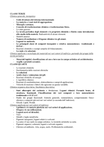 CLASSI TERZE Chimica generale, inorganica