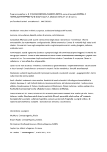 Programma del corso di CHIMICA ORGANICA AVANZATA [029FA