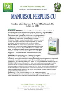Concime minerale a base di Ferro 3.0% e Rame 3.0% chelati con