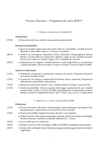 Processi Stocastici – Programma del corso 2010/11