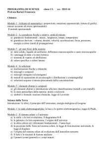 PROGRAMMA DI SCIENZE classe I L     a.s. 2015