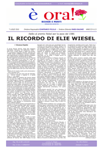IL RICORDO DI ELIE WIESEL