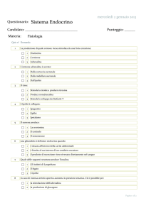Questionario: Sistema Endocrino