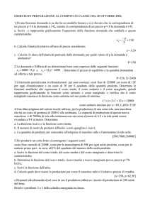 ESERCIZI IN PREPARAZIONE AL COMPITO IN CLASSE DEL 20
