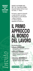 il primo approccio al mondo del lavoro