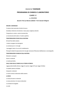 isisg tassinari programma di chimica e laboratorio