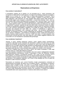 RAZIONALISTI ED EMPIRISTI NEL `600 E NEL 700 –