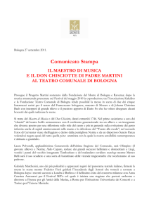 Comunicato stampa Il Maestro di musica e il Don Chisciotte di Padre