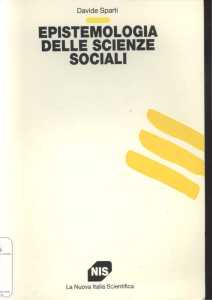 EPISTEMOLOGIA DELLE SCIENZE SOCIALI