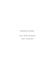 Sicurezza in Oracle - the