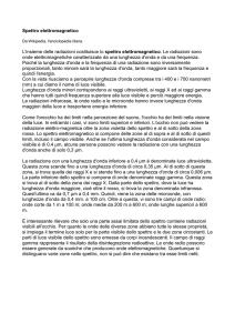Spettro elettromagnetico L`insieme delle radiazioni costituisce lo