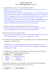 (pt.10=4+6) Elenca e descrivi le fasi del Metodo Scientifi