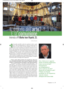 Il segreto dell`arte? È la comunione