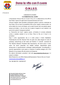 Comunicato - Dona la vita con il Cuore