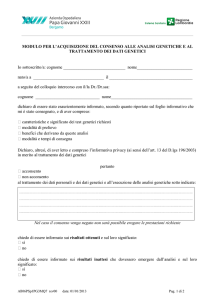 MODULO PER L`ACQUISIZIONE DEL CONSENSO - ASST-PG23