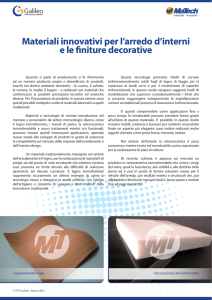 Materiali innovativi per l`arredo d`interni e le finiture