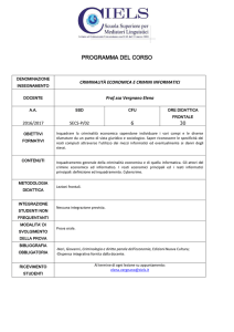 Criminalità Economica e Crimini Informatici
