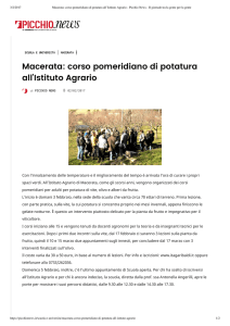 Macerata: corso pomeridiano di potatura all`Istituto Agrario